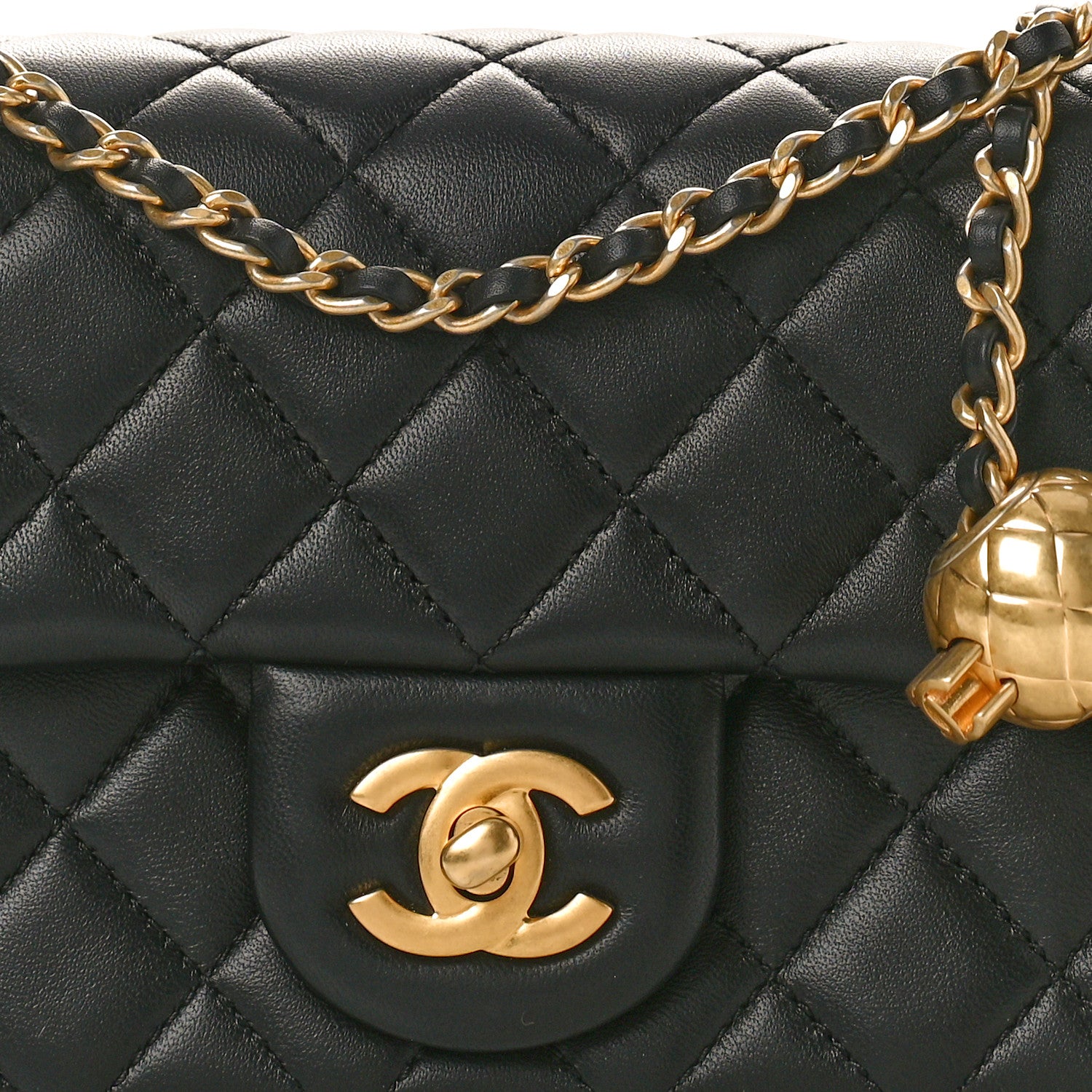 Chanel Lambskin Quilted Mini Rectangular Pearl Crush Flap Black 8 of 11