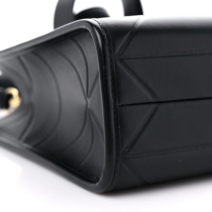 Prada Soft Calfskin Triangolo Symbole Embossed Small Tote Black 7 of 8