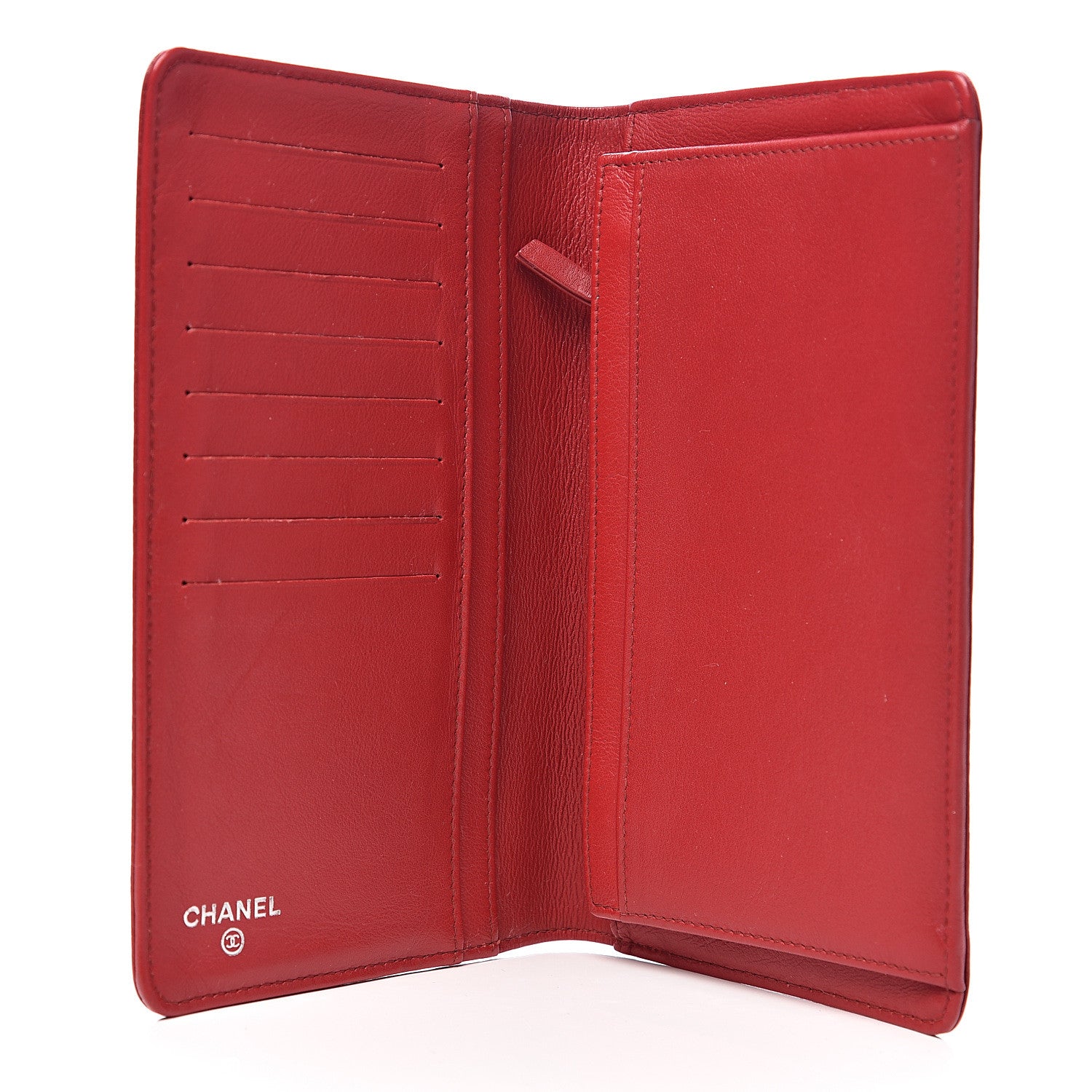 Chanel Caviar Timeless CC Yen Wallet Red 4 of 12