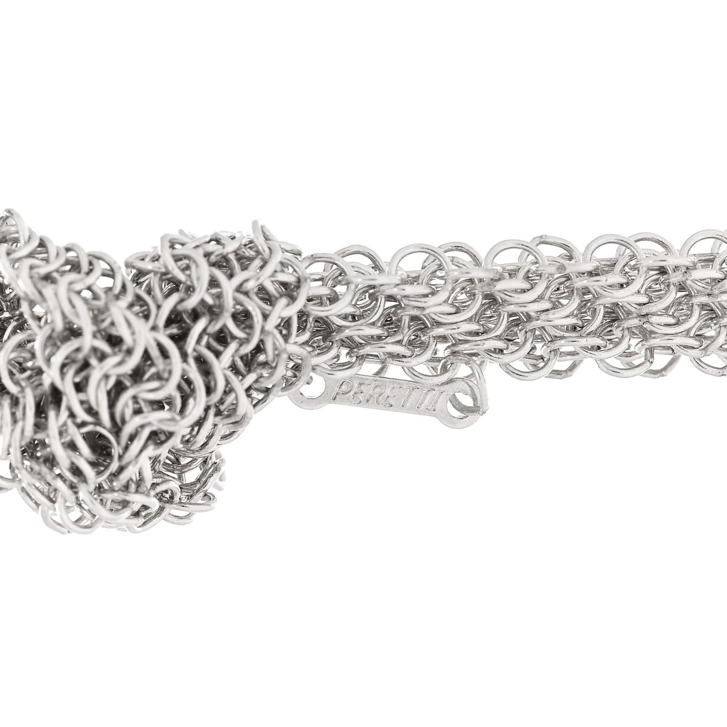 Sterling Silver Elsa Peretti Mesh Bib Necklace