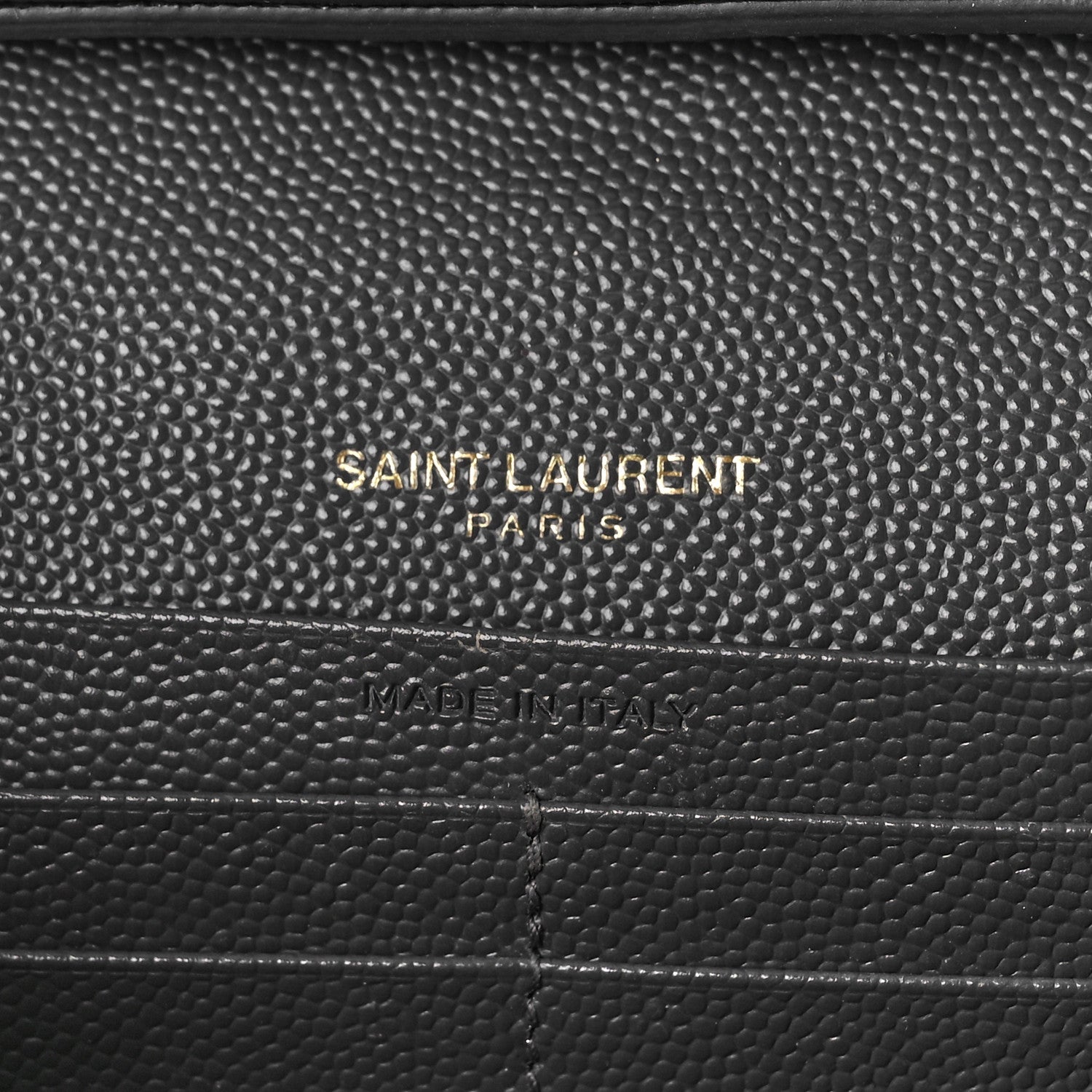 Saint Laurent Grain De Poudre Matelasse Chevron Monogram Chain Wallet Earth 6 of 9