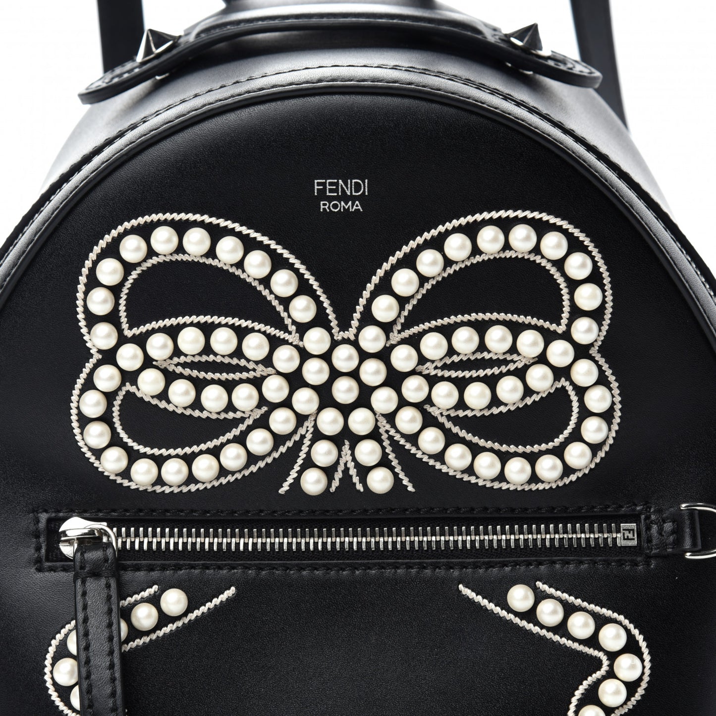 Vitello Liberty Pearl Romantic Bow Mini Backpack Black