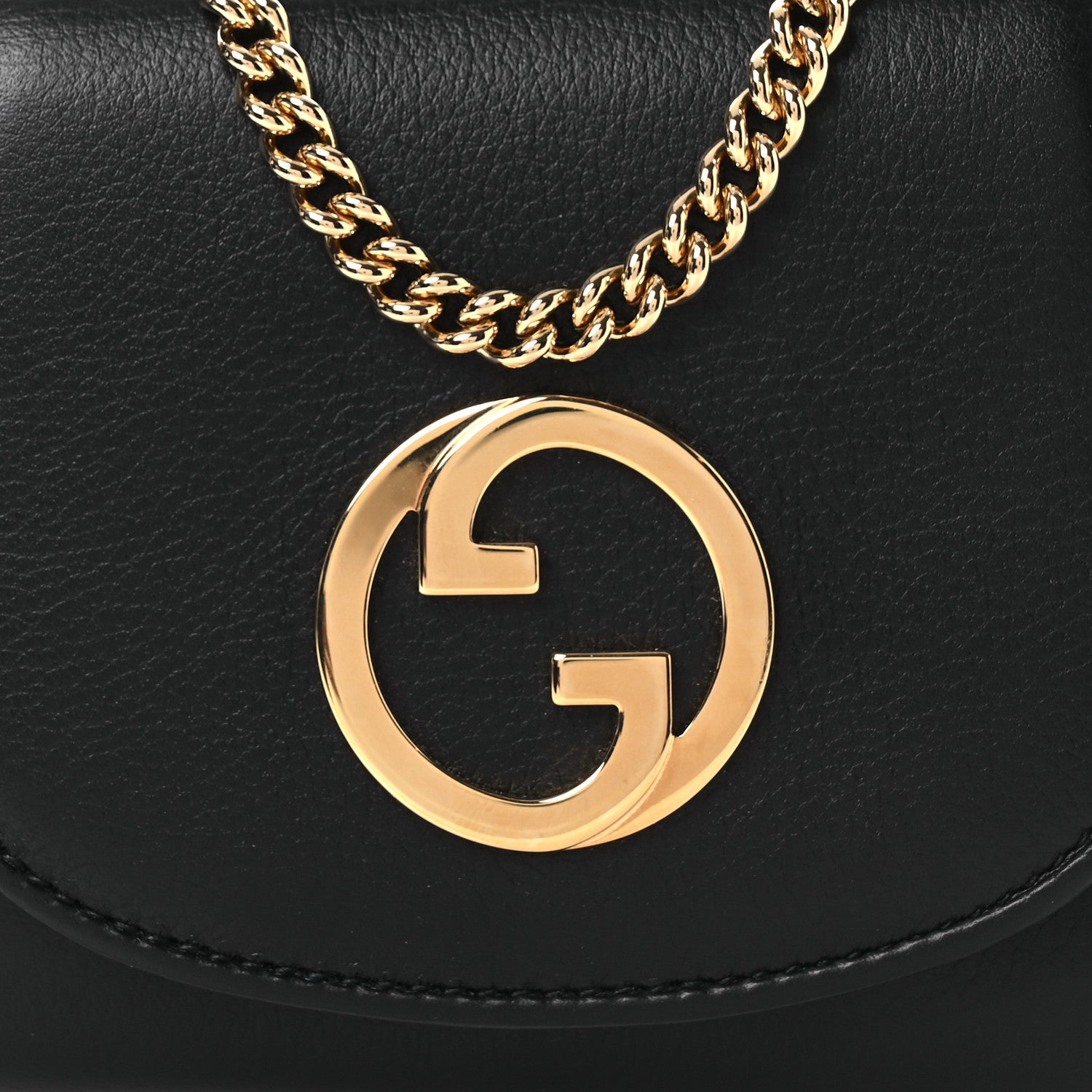Gucci Roxy Calfskin Medium Blondie Chain Wallet Black 8 of 10