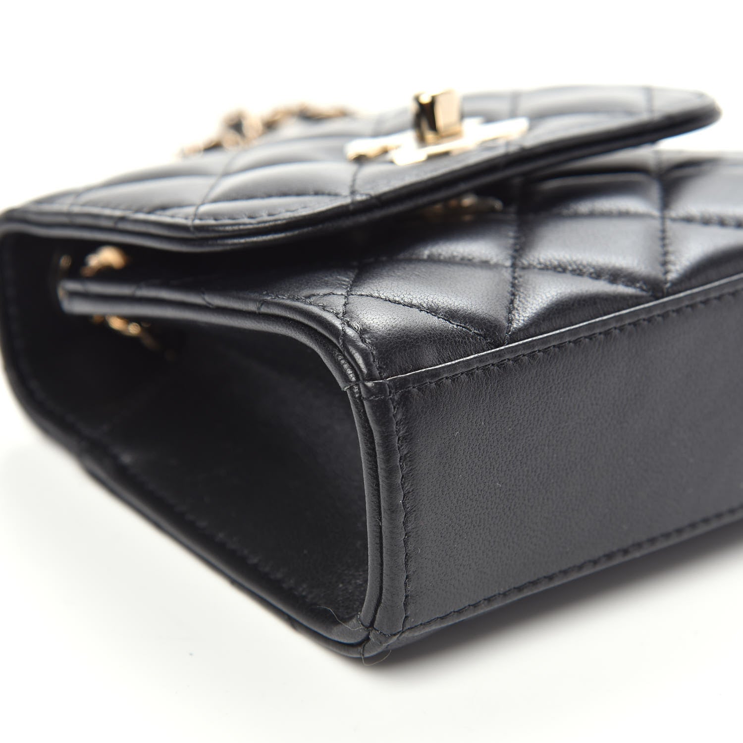 Chanel Lambskin Quilted Mini Trendy CC Chain Wallet Black 8 of 10