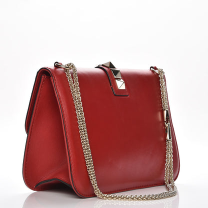 Valentino Garavani Vitello Large Glam Lock Rockstud Flap Red 3 of 7