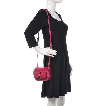 Saint Laurent Patent Matelasse Monogram Toy Vicky Camera Bag Bubblegum 2 of 10