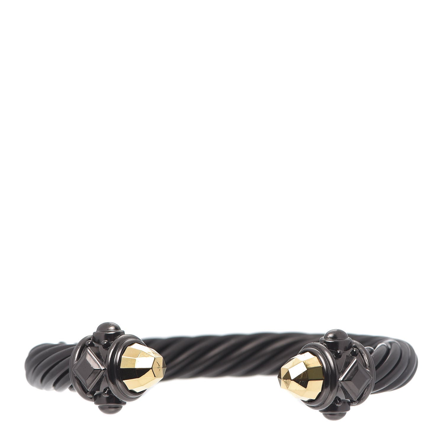 David Yurman Aluminum 10mm Renaissance Cable Bracelet Black Gold 1 of 6