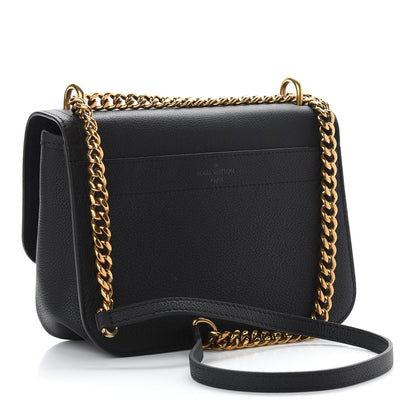 Louis Vuitton Grained Calfskin Lockme Chain Bag Black 3 of 8