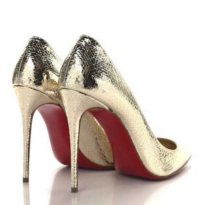 Christian Louboutin Specchio Vintage Kate 100 Pumps 38 Gold 5 of 8