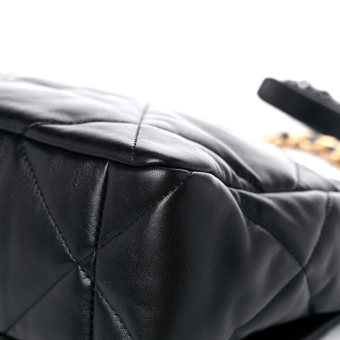 Lambskin Quilted Large Chanel 19 Flap Black
