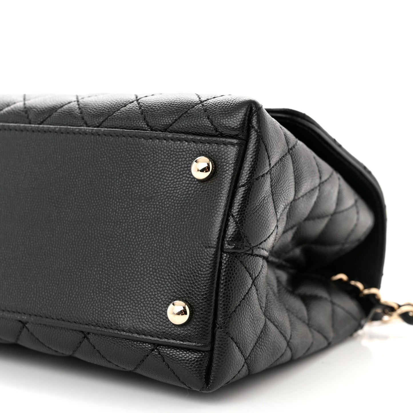 Caviar Quilted Small Coco Handle Flap Black