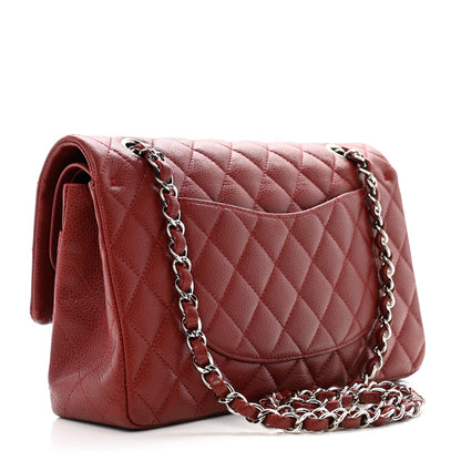 Chanel Caviar Quilted Medium Double Flap Dark Red 3 of 10