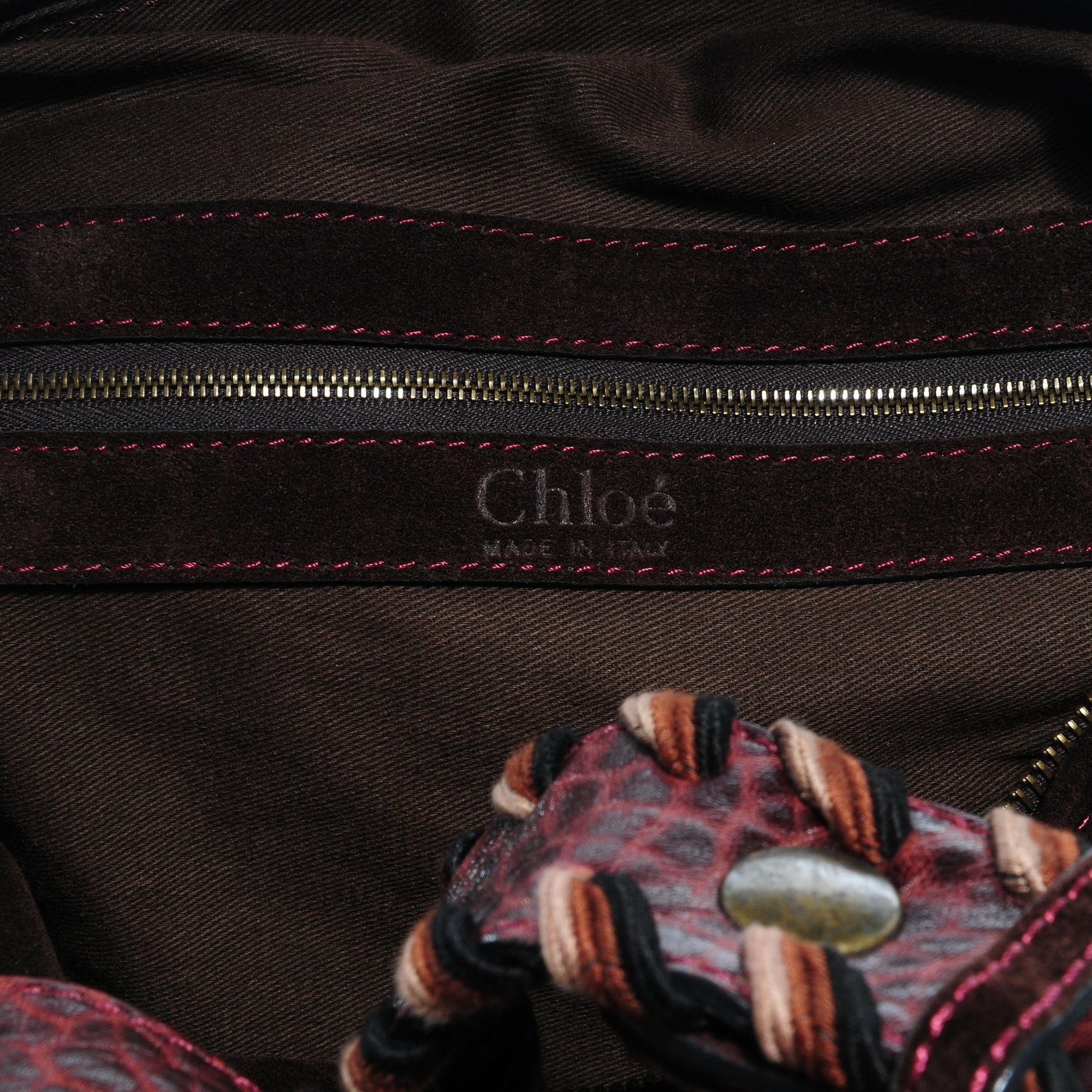 Chloe Buffalo Suede Silverado Shoulder Bag Bordeaux 6 of 7