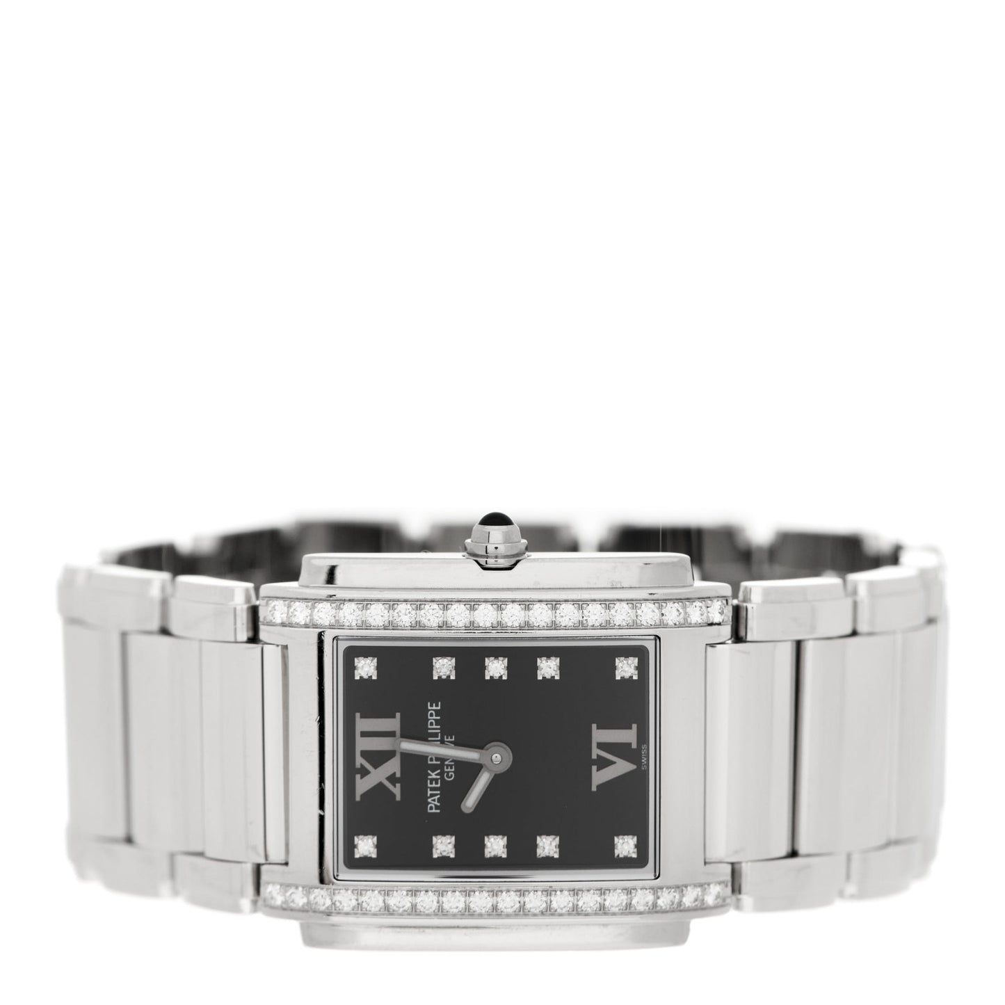 Stainless Steel Diamond 25mm Twenty-4 Quartz Watch Black 4910/10A-001