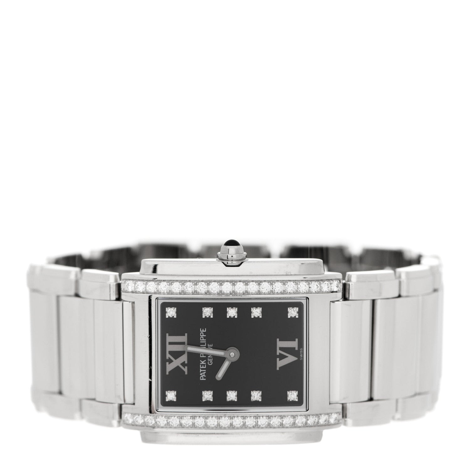 Patek Philippe Stainless Steel Diamond 25mm Twenty-4 Quartz Watch Black 4910/10A-001 2 of 4