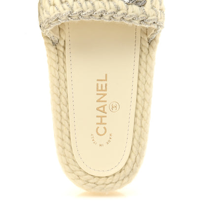 Chanel Braided Knit CC Mules 39 Ecru 7 of 10