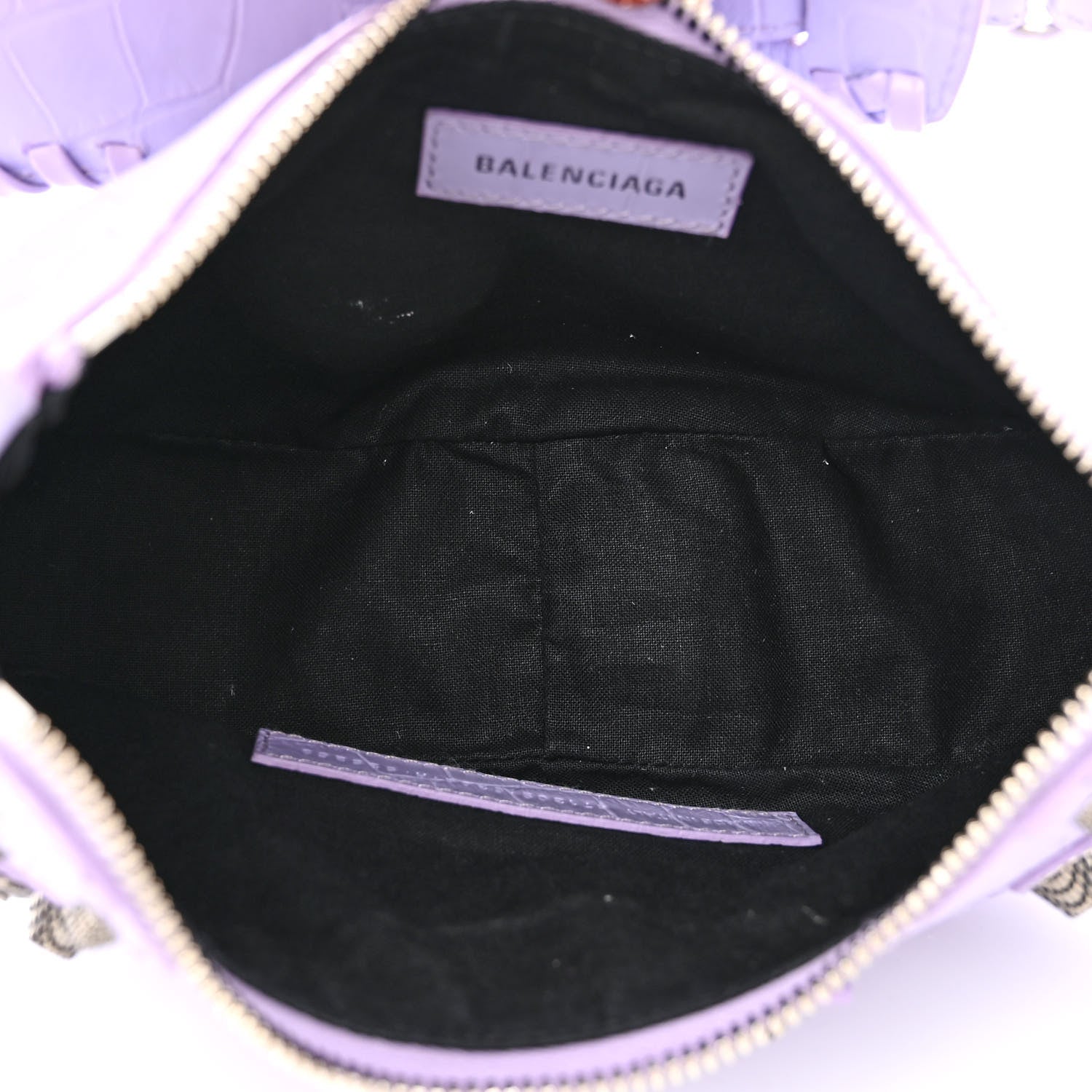 Balenciaga Extra Supple Calfskin Crocodile Embossed Le Cagole Shoulder Bag XS Lilac 5 of 11