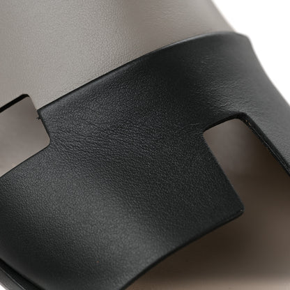 Hermes Calfskin Mens Izmir Sandals 43 Black Gris 8 of 11