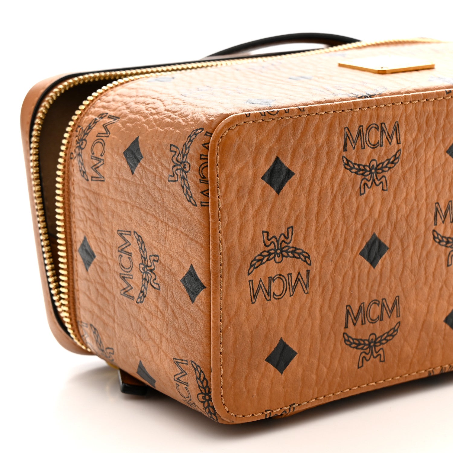 MCM Visetos Rockstar Vanity Case Cognac 1805806 – FASHIONPHILE