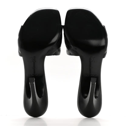 Louis Vuitton Lambskin Embossed Monogram Revival High Heel Mules 40 Black 5 of 10