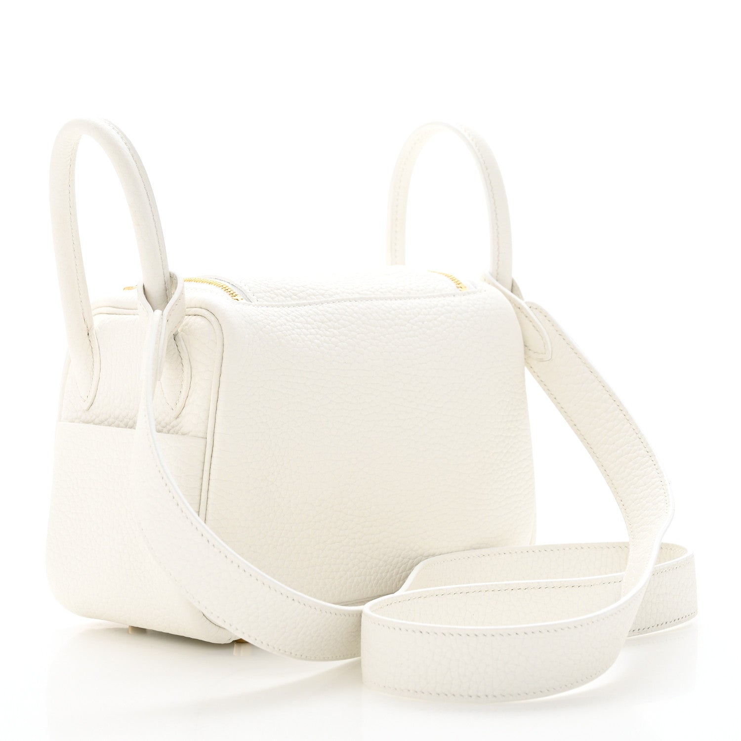 Hermes Taurillon Clemence Mini Lindy 20 New White 3 of 11