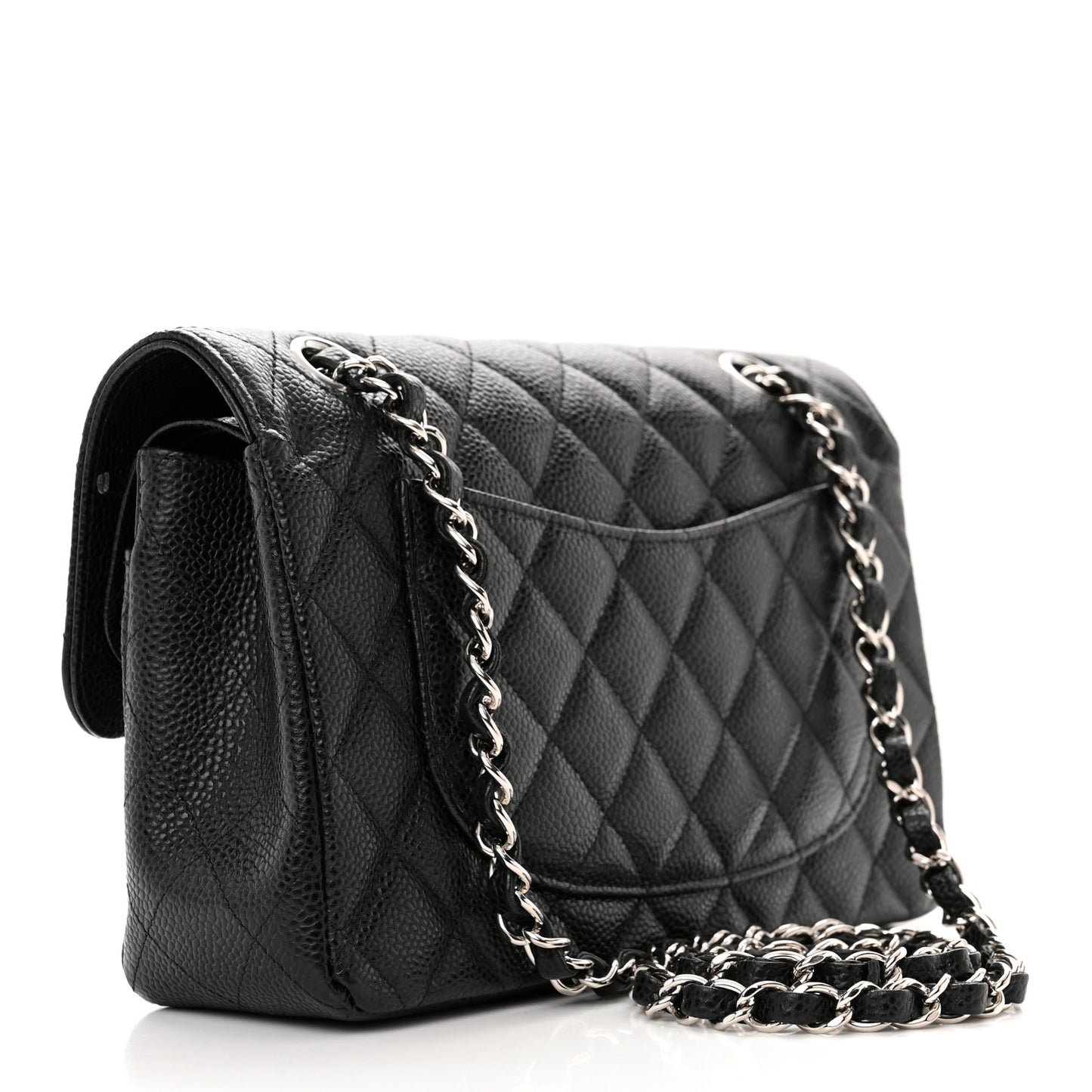 Caviar Quilted Small Double Flap Black