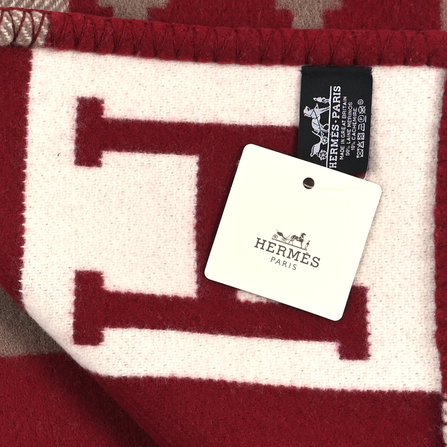 Wool Cashmere Avalon III Blanket Ecru Rouge H