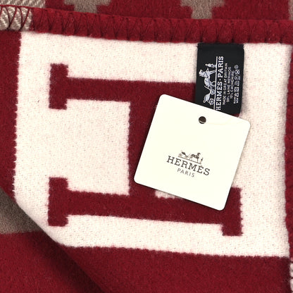 Hermes Wool Cashmere Avalon III Blanket Ecru Rouge H 3 of 3