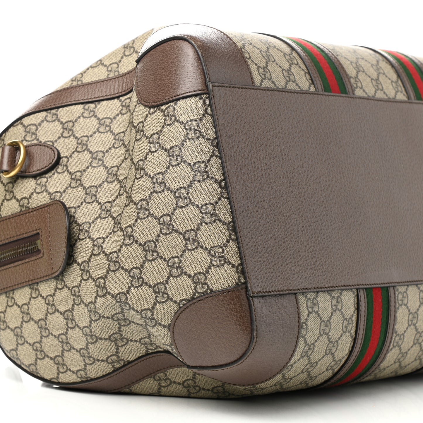 GG Supreme Monogram Web Medium Duffle Bag Brown