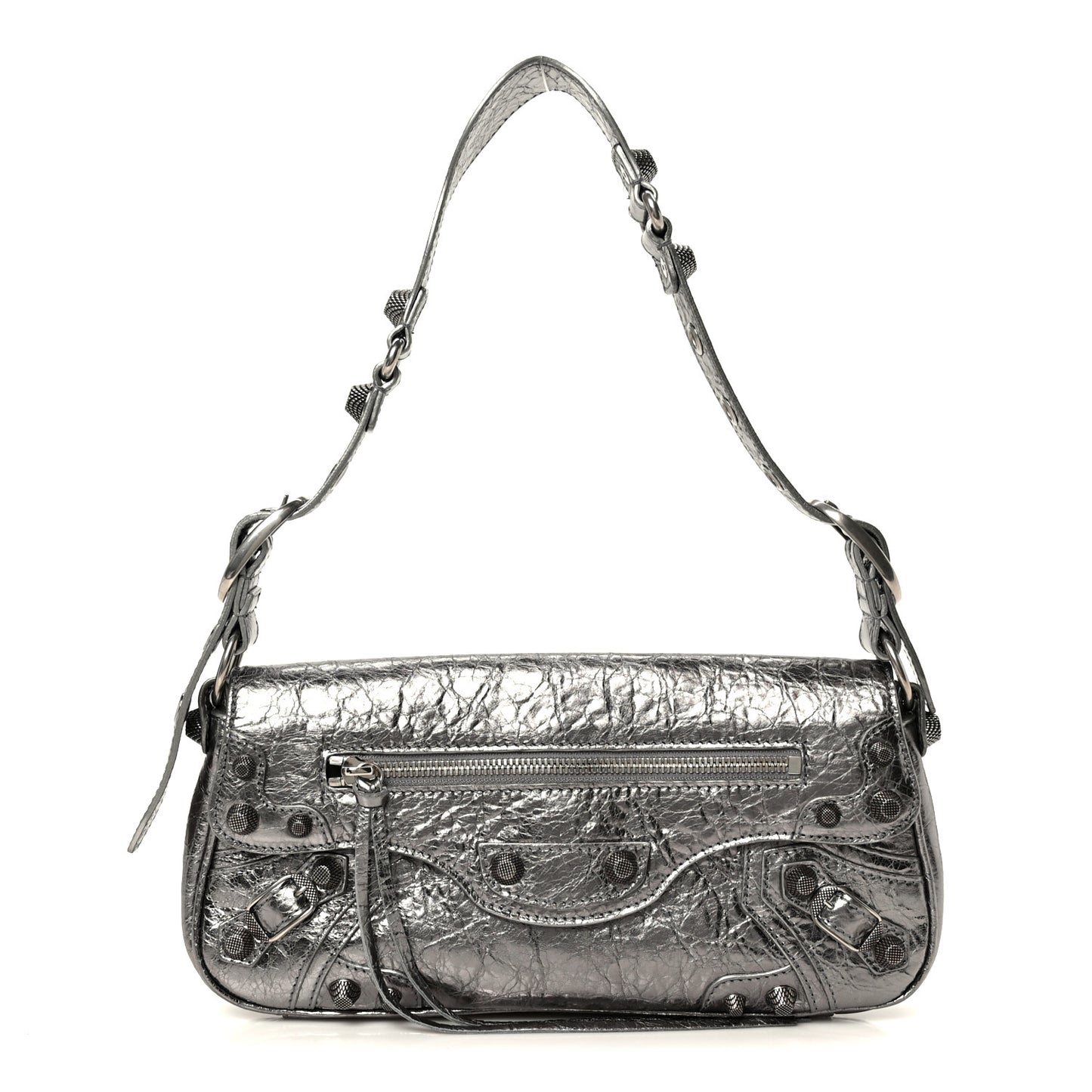 Metallic Agneau Arena Small Le Cagole Sling Bag Silver