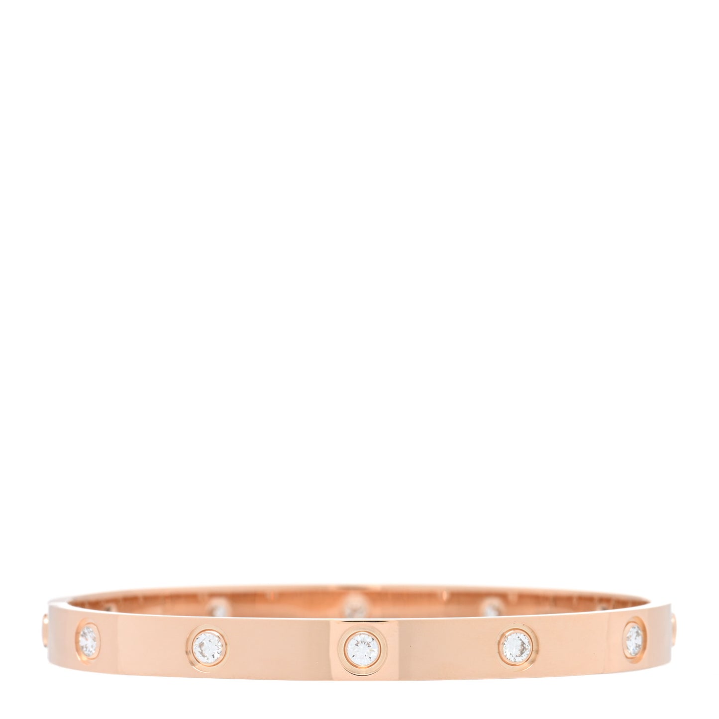 18K Pink Gold 10 Diamond LOVE Bracelet 17