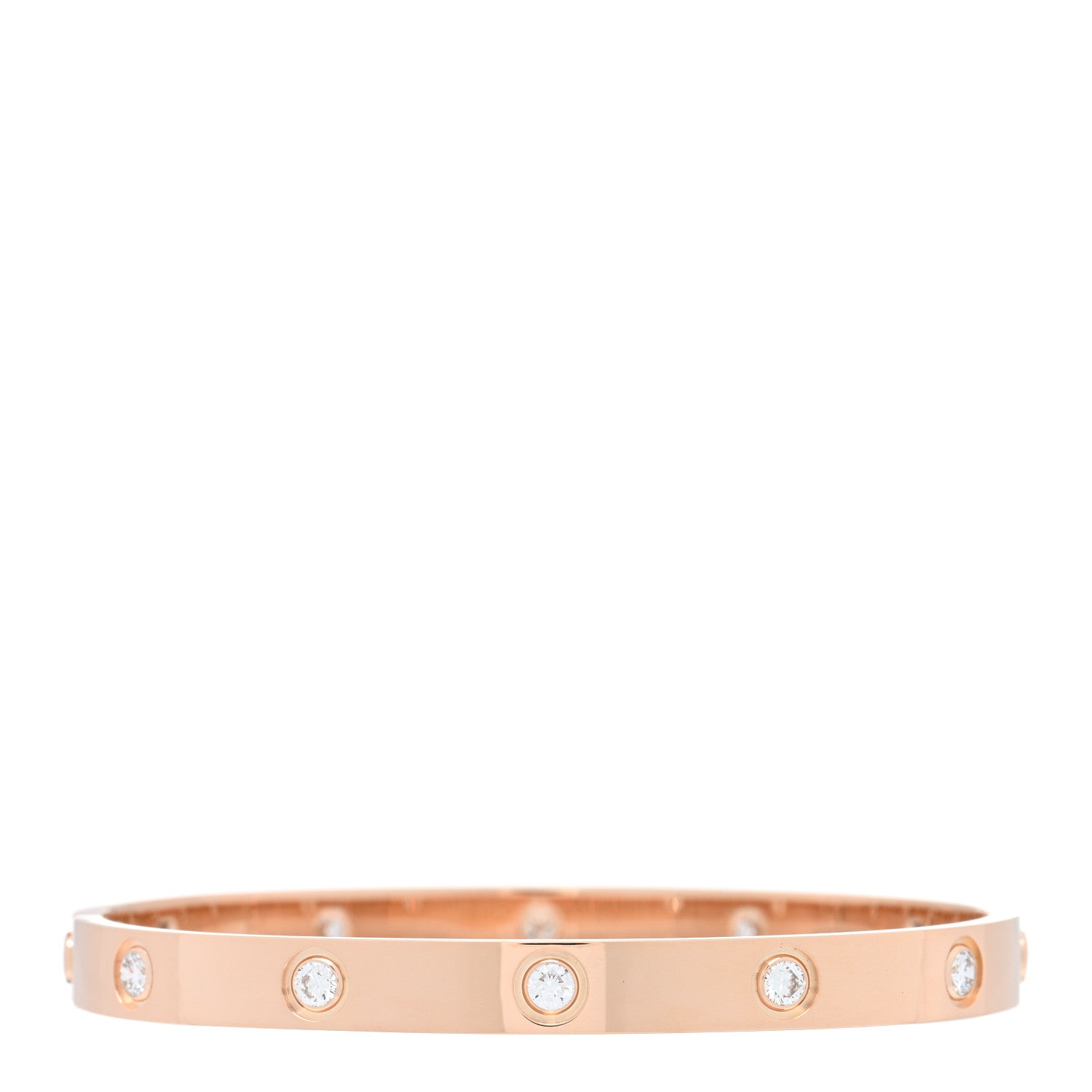 Cartier 18K Pink Gold 10 Diamond LOVE Bracelet 17 2 of 4