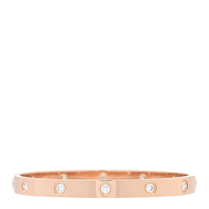 Cartier 18K Pink Gold 10 Diamond LOVE Bracelet 17 2 of 4