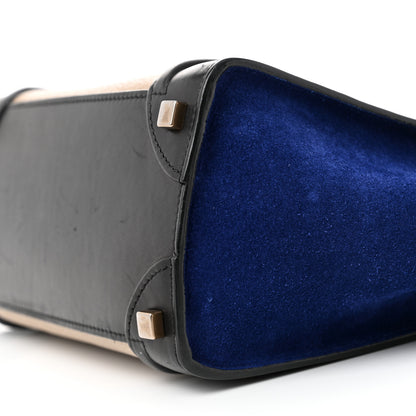 Celine Elephant Calfskin Suede Micro Tri-Color Luggage Sand 9 of 13