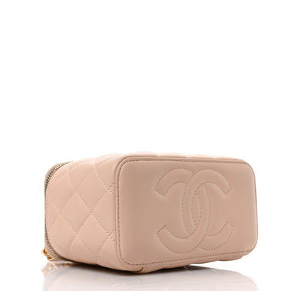 Chanel Lambskin Quilted Sweet Camellia Small Vanity Case With Chain Pink 4 of 10