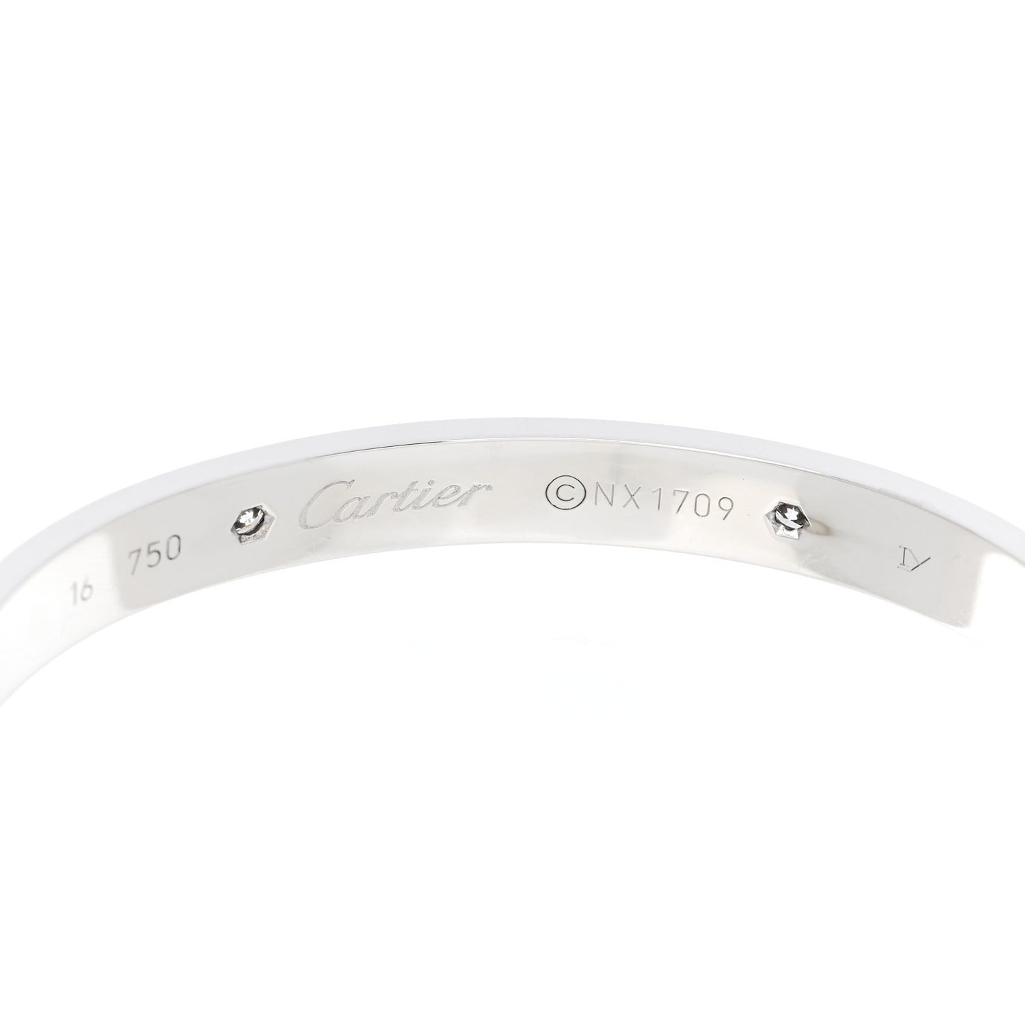 18K White Gold 4 Diamond LOVE Bracelet 16