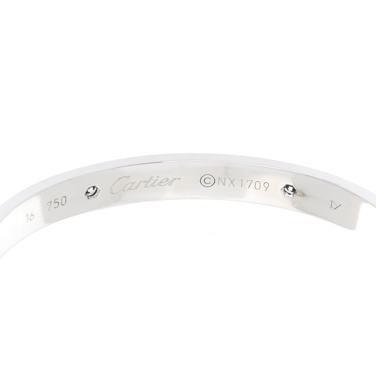 Cartier 18K White Gold 4 Diamond LOVE Bracelet 16 5 of 7