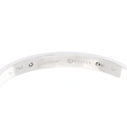 Cartier 18K White Gold 4 Diamond LOVE Bracelet 16 5 of 7