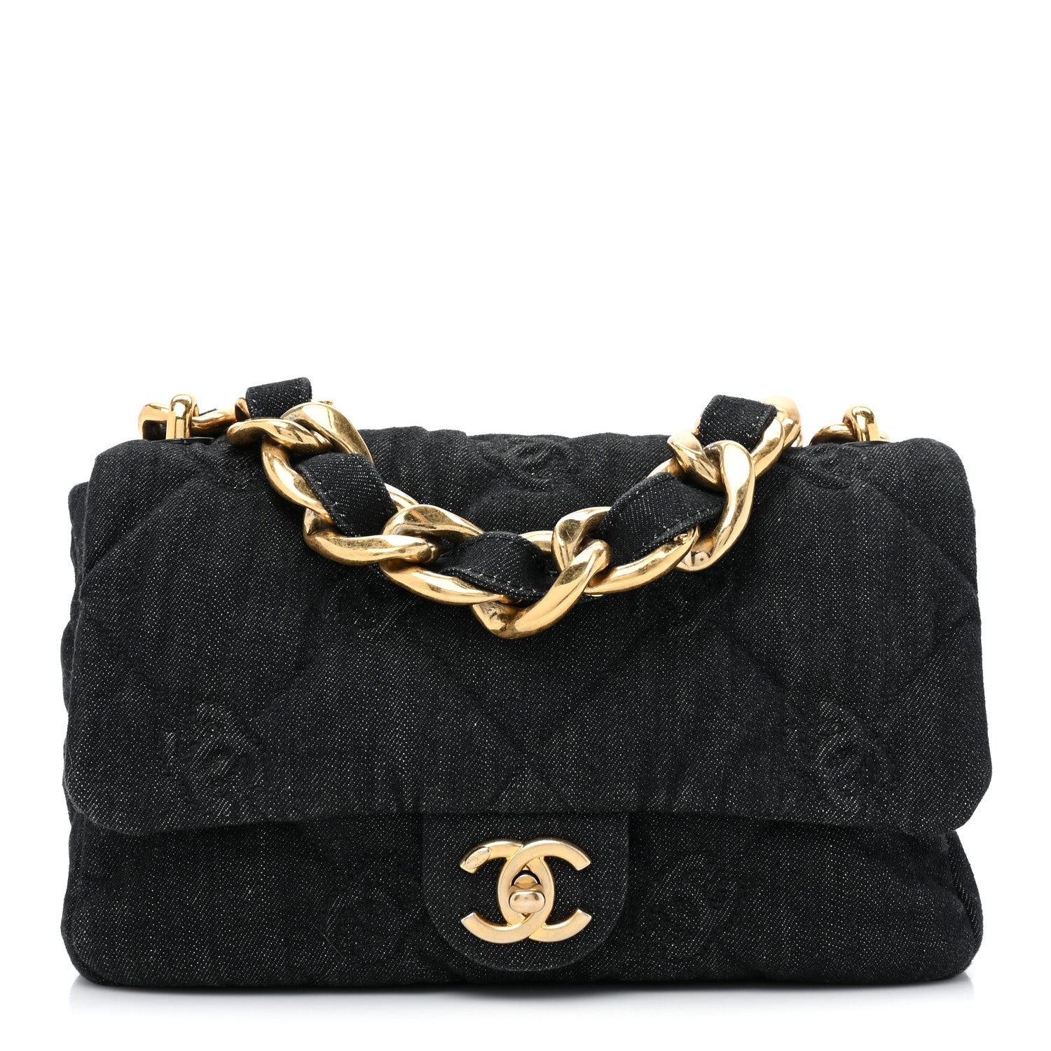 Chanel Denim Quilted Medium Funky Town Flap Black 1 of 9