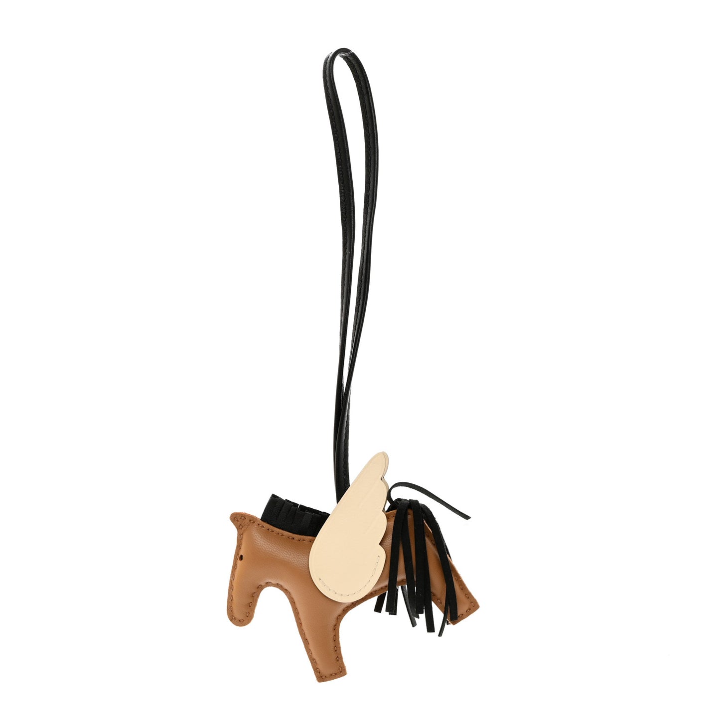 Milo Lambskin Grigri Rodeo Pegase Horse Bag Charm PM Sesame Black Nata