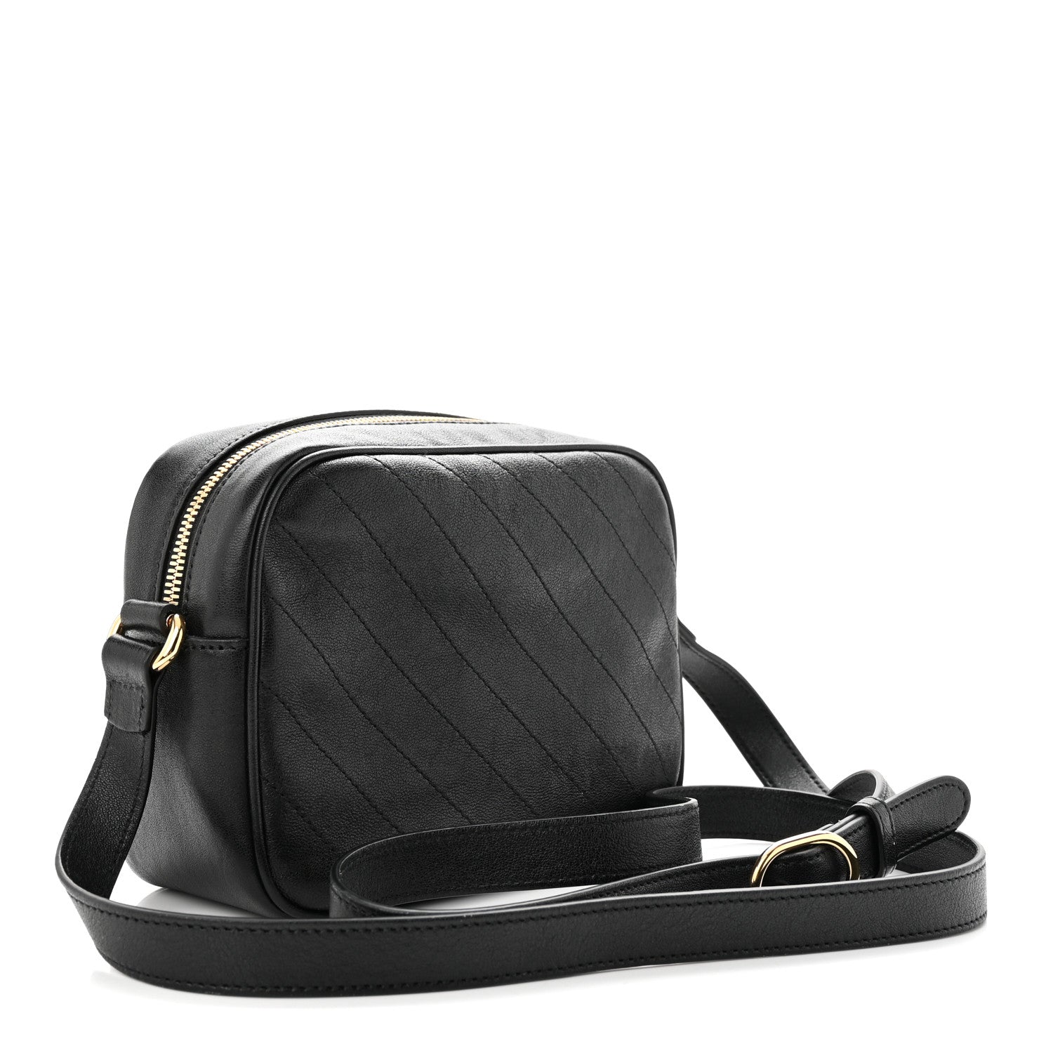 Gucci Sakai Be Green Calfskin Diagonal Stitched Small Blondie Shoulder Bag Black 3 of 10