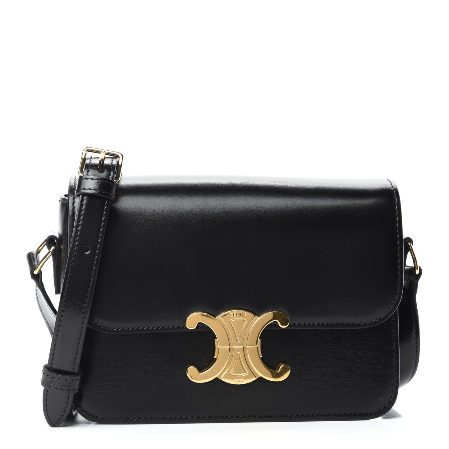 Shiny Calfskin Small Triomphe Black