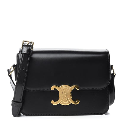 Celine Shiny Calfskin Small Triomphe Black 1 of 12