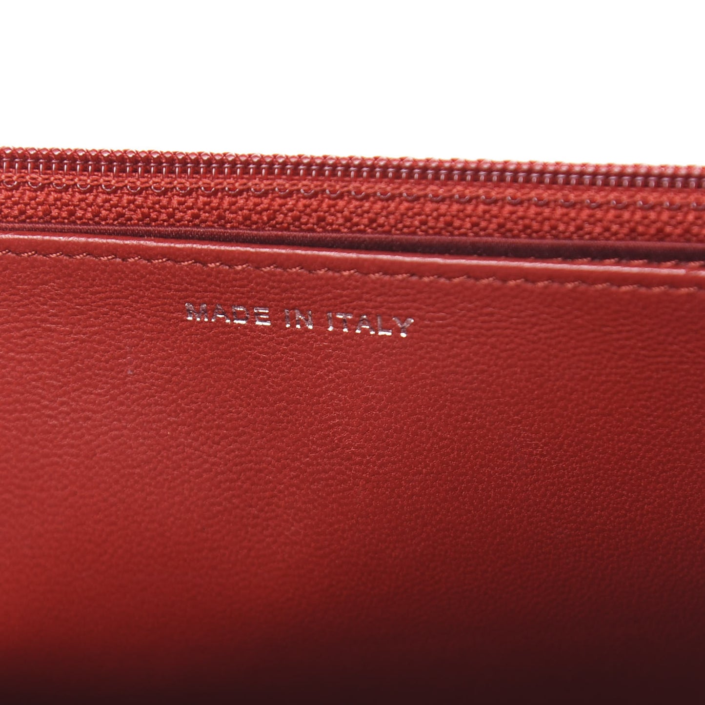 Lambskin Camellia Embossed Wallet On Chain WOC Red