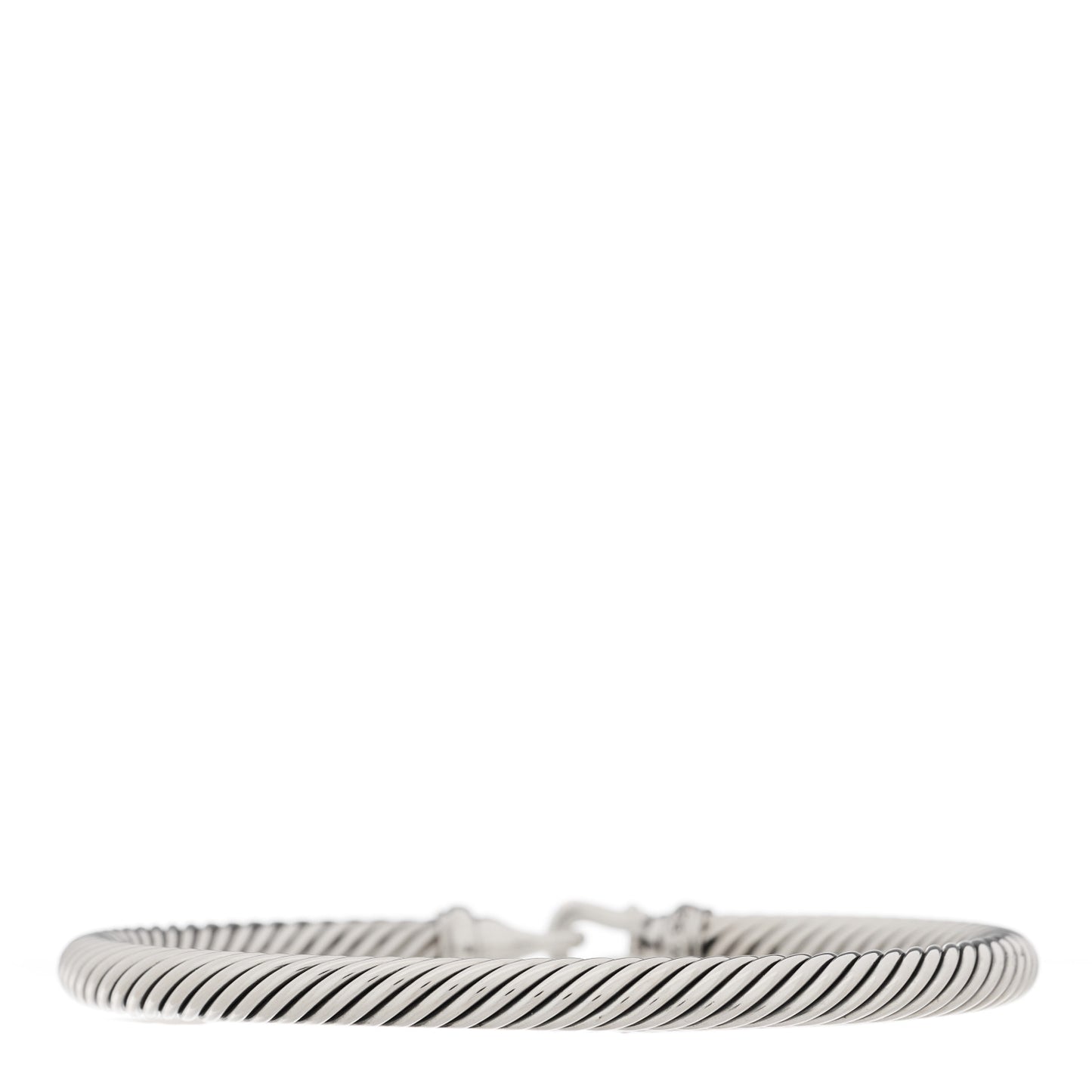 Sterling Silver Diamond 5mm Cable Buckle Bracelet