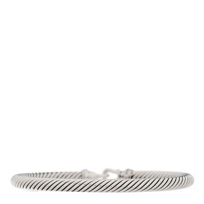 David Yurman Sterling Silver Diamond 5mm Cable Buckle Bracelet 2 of 3