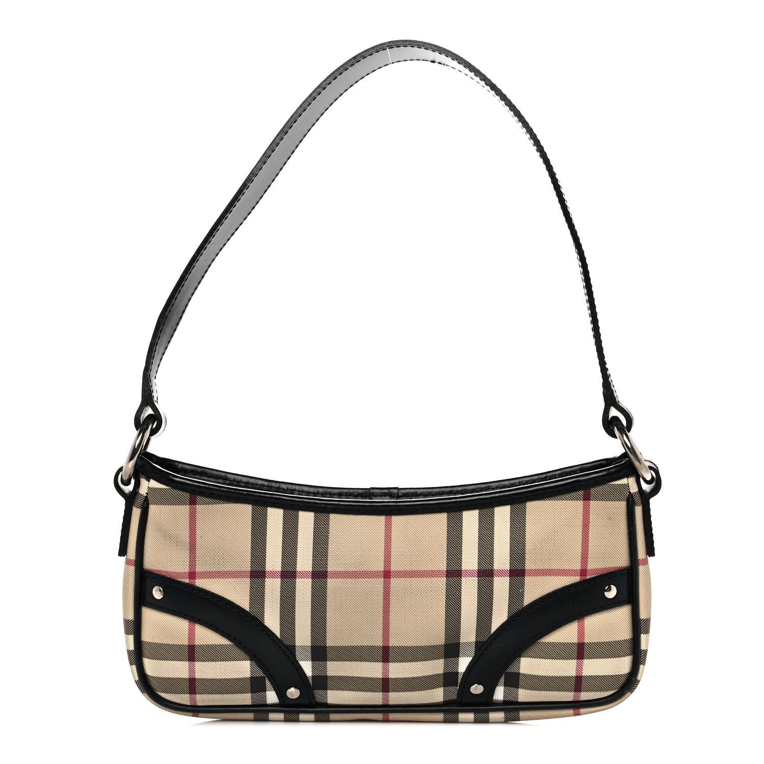 Burberry House Check Studded Shoulder Bag Black 1 of 9