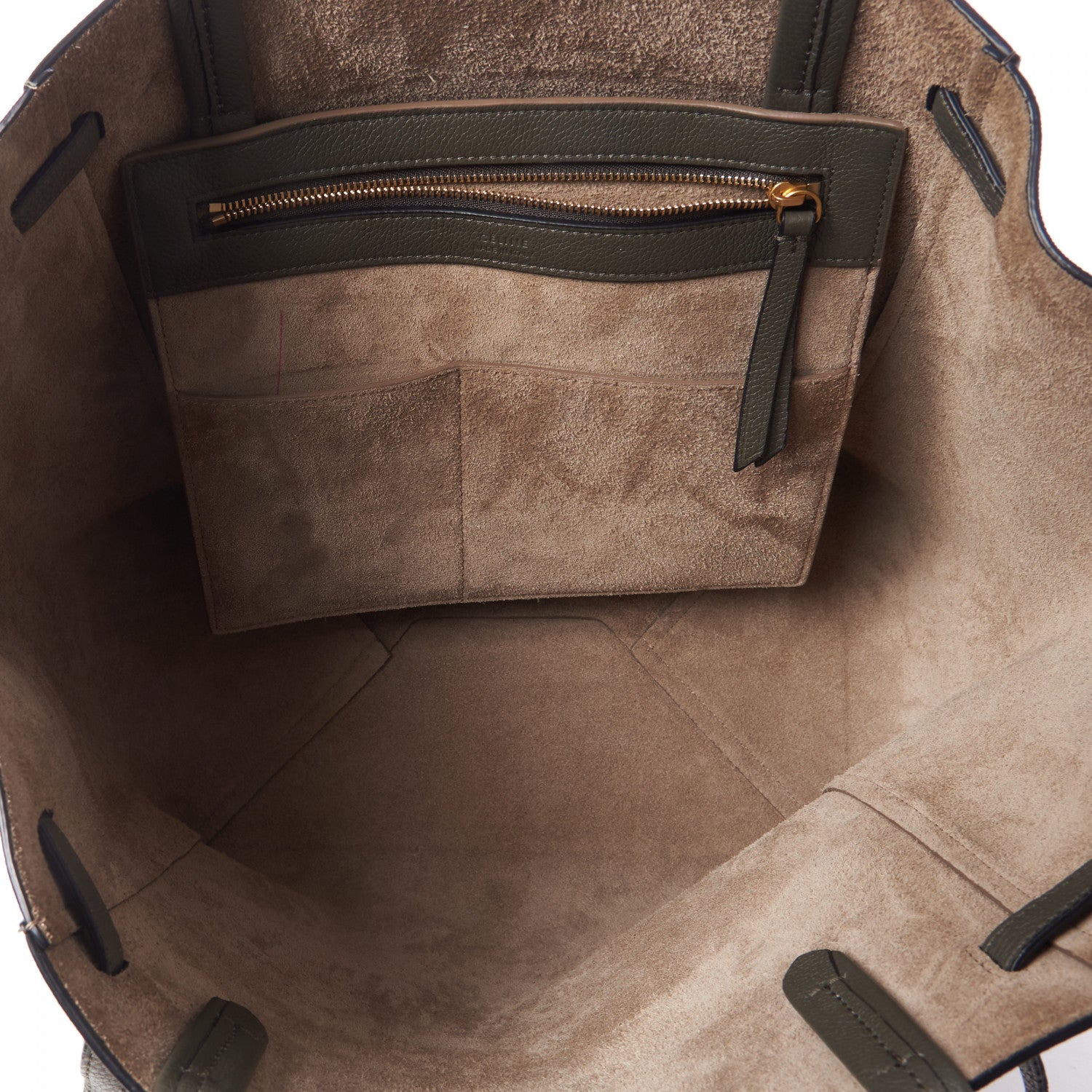 Celine Soft Grained Calfskin Small Belt Cabas Phantom Taupe 6 of 9