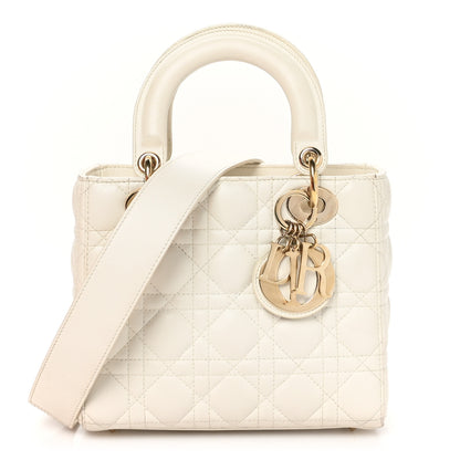 Christian Dior Lambskin Cannage Small Lady Dior White 1 of 10