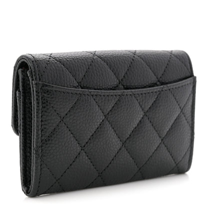Chanel Caviar Quilted Flap Card Holder Wallet Black 3 of 9